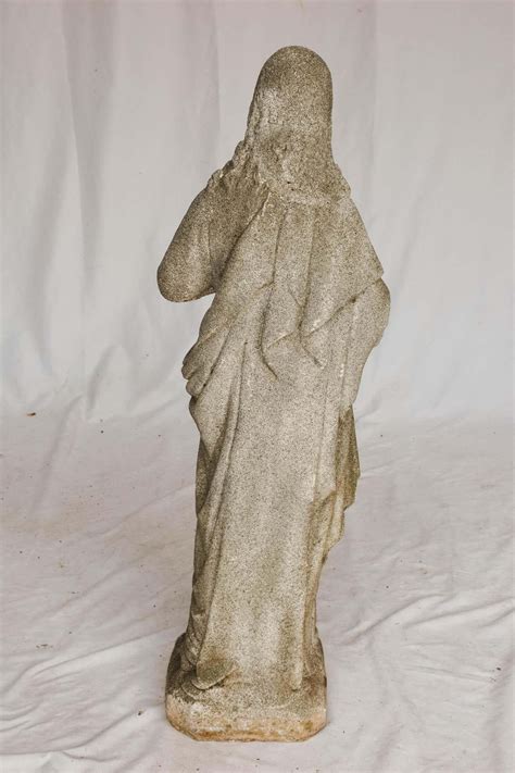 Carved Stone Jesus Garden Statue For Sale at 1stDibs | garden statue of jesus, jesus garden statues