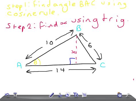 Finding the perpendicular height of a scalene triangle. - The Student Room