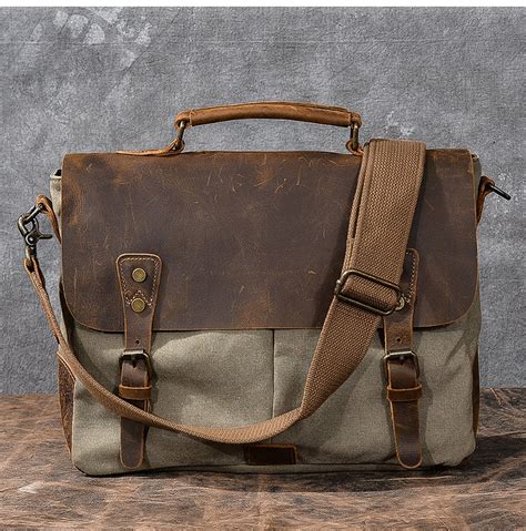 Waxed Canvas Leather Messenger Bag/crossbody Bag/mens Laptop - Etsy UK
