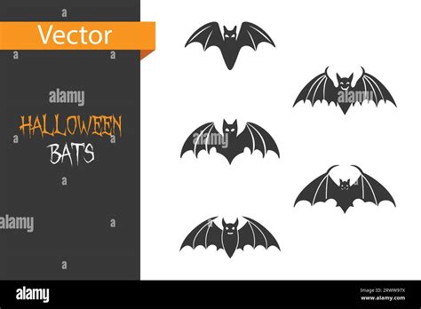 Halloween Bat, Silhouette Collection of Bats Stock Vector Image & Art ...