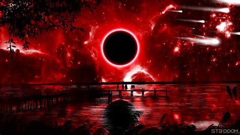 Red Eclipse Digital Art Wallpaper, HD Space 4K Wallpapers, Images and Background - Wallpapers Den