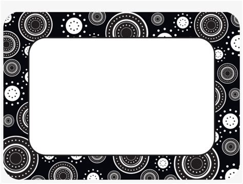 Tcr5169 Black/white Crazy Circles Name Tags/labels - Name Tag Design ...