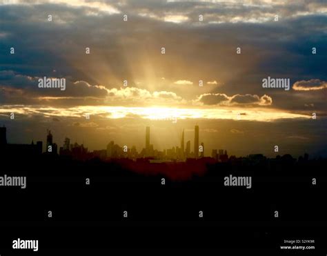 New York skyline in the sunset Stock Photo - Alamy