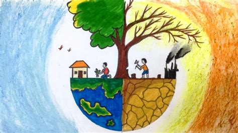 Save Nature, Save Environment Drawing | Earth drawings, Save water ...