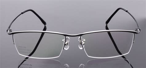 Mens Titanium Half Rimless Rectangular Eyeglass Frames Glasses Spectacles Rx - Eyeglass Frames