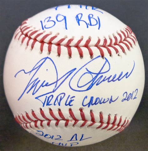 Lot Detail - Miguel Cabrera Autographed Triple Crown Stat Baseball