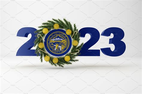 2023 Nebraska With Wreath | Creative Market