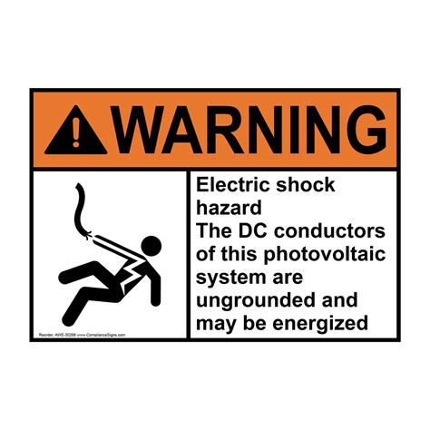 ANSI Electric Shock Hazard The DC Sign With Symbol AWE-30268