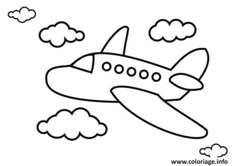 Coloriage avion facile pour petit de la maternelle - JeColorie.com