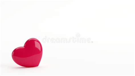 One Single Heart Laying Down on a White Floor with a White Background ...