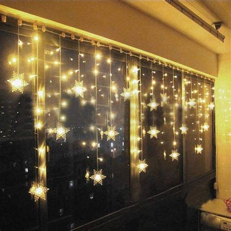 LED Snowflake Fairy String Curtain Window Lights Twinkle | Etsy UK