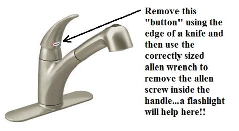 How to remove handle on Moen kitchen faucet?