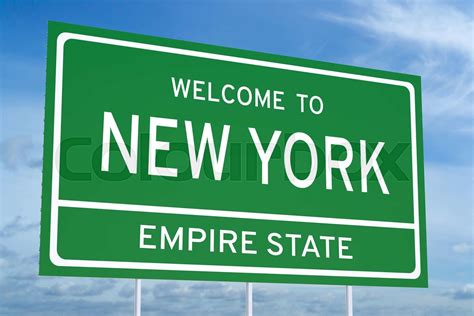 Welcome to New York state road sign | Stock image | Colourbox