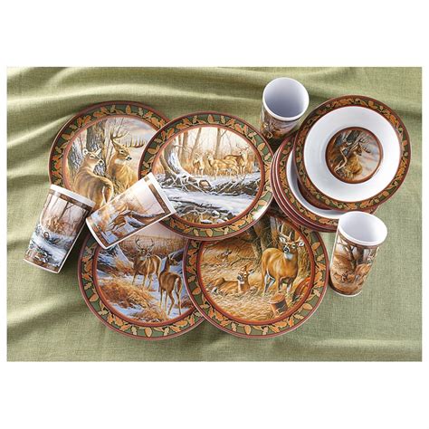 12-Pc. Melamine Dinnerware Set - 297476, Dinnerware & Flatware at Sportsman's Guide