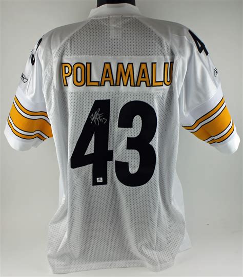 Lot Detail - Troy Polamalu Signed Pittsburgh Steelers Pro Model Jersey