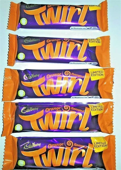 5 x 43g CADBURY TWIRL ORANGE LIMITED EDITION RARE NEW *FREE 2nd CLASS ...