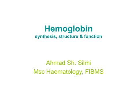 Hemoglobin Synthesis