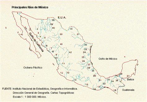 Mexico Rivers Map - Mexico • mappery