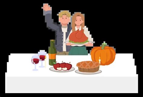 Best Family Thanksgiving Celebration Illustration download in PNG & Vector format