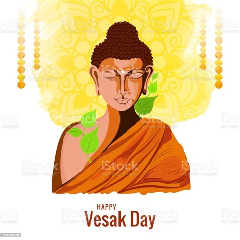 Happy Vesak Day Traditional Card Background Stock Illustration ...