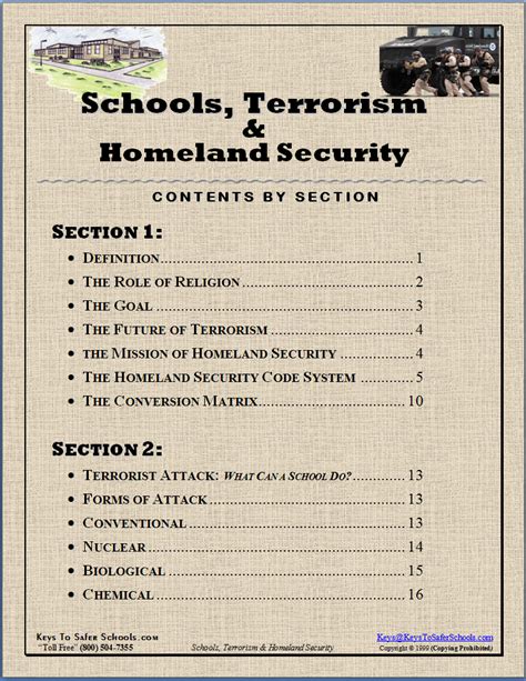 Keys To Safer Schools - Product Store Schools, Terrorism & Homeland Security