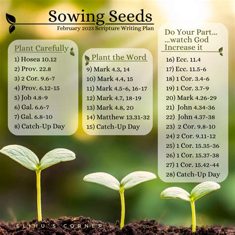 Sowing Seeds: February 2023 Scripture Writing Plan – Elihu's Corner