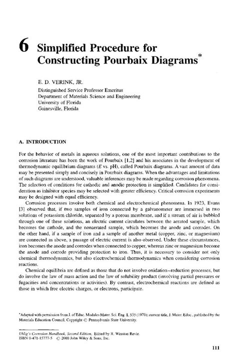 (PDF) O Simplified Procedure for Constructing Pourbaix Diagrams ...