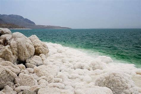 The Dead Sea, also called the Salt Sea, is a salt lake bordering Jordan ...