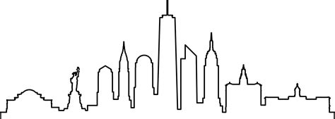 NEW YORK Usa SKYLINE City Outline Silhouette Vector Graphic | Etsy