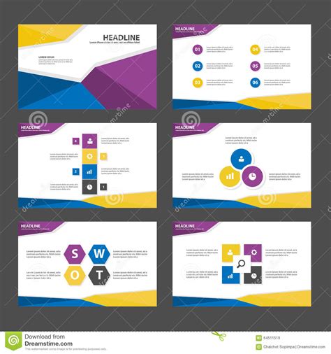 Blue Yellow Purple Abstract Presentation Template Infographic Stock Vector - Illustration of ...