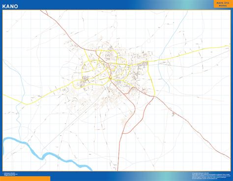 Mapa Kano Nigeria de parede | Mapas parede Portugal