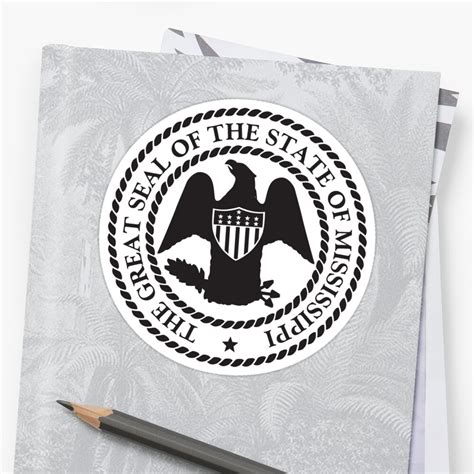 "Black N White Mississippi | State Seal | SteezeFactory.com" Stickers by FreshThreadShop | Redbubble