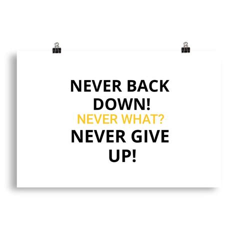 NEVER BACK DOWN Nickeh30 Poster - Etsy