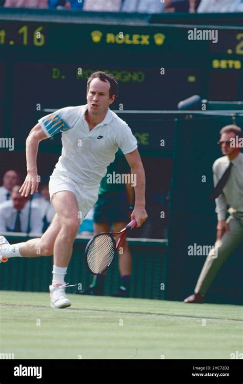 American tennis player John McEnroe, Wimbledon, UK 1980s Stock Photo - Alamy