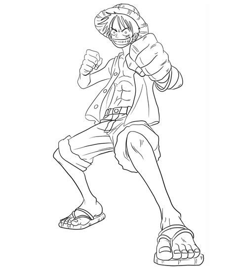 Luffy in Anime One Piece coloring page - Download, Print or Color Online for Free