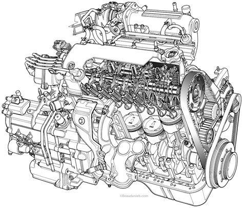 Car Engine Drawing at PaintingValley.com | Explore collection of Car Engine Drawing