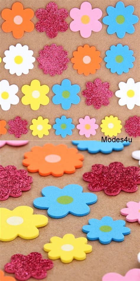 cute colorful flower glitter 3D foam sticker by Kamio Japan (With images) | Colorful flowers ...