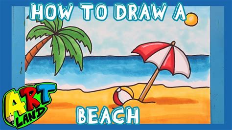 How To Draw A Beach Art For Kids Hub