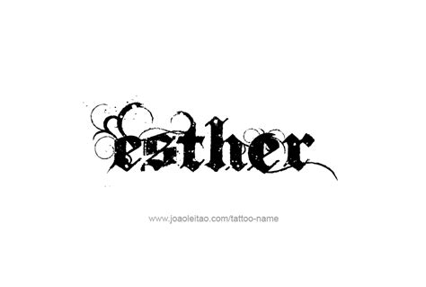 Esther Name Tattoo Designs