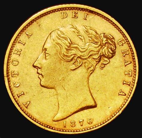 Sold at Auction: English Coins - Half Sovereign 1876 Wider hair ribbon, Marsh 451, S.3860D,