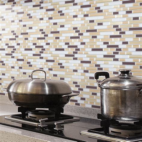 Peel and Stick Wall Tile Kitchen Backsplashes, 12"x12" Set of 10