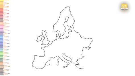 Map of Europe outline drawing easy | How to draw Europe map outline ...