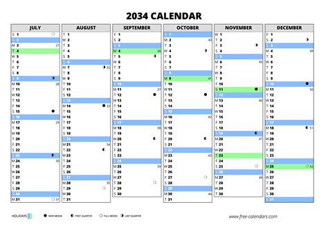 2034 calendar ≡ free-calendars.com