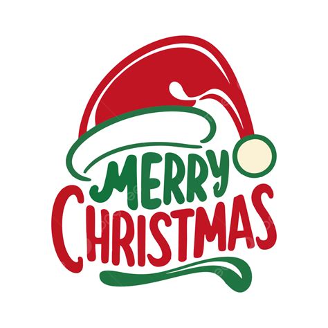 Merry Christmas Text Effect Santa Hat Typography Transparent Background Image Vector, Merry ...