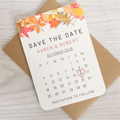 Fall Wedding Save the Date Cards Autumn Rustic Wedding | Etsy