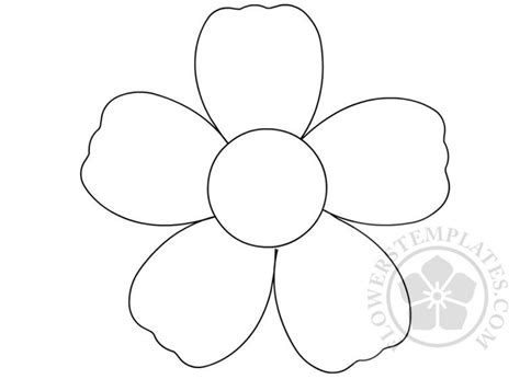 http://flowerstemplates.com/simple-flower-outline-coloring-page/ | Flower outline, Simple ...