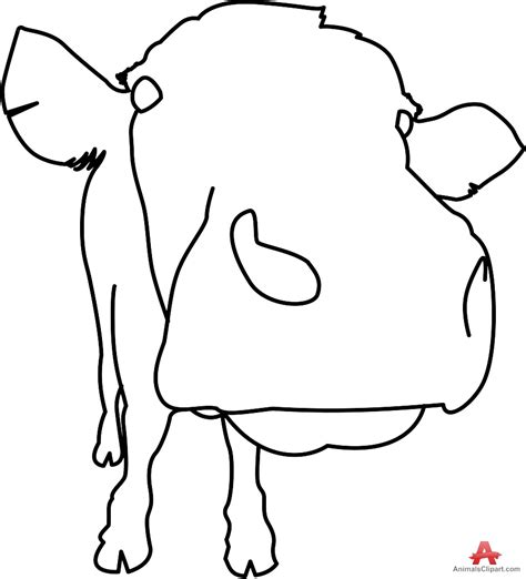 Cow Face Outline - ClipArt Best