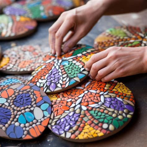 Premium AI Image | Vibrant Zellij Patterns Zaatar Mosaic Stones Art With Colorful Dreams