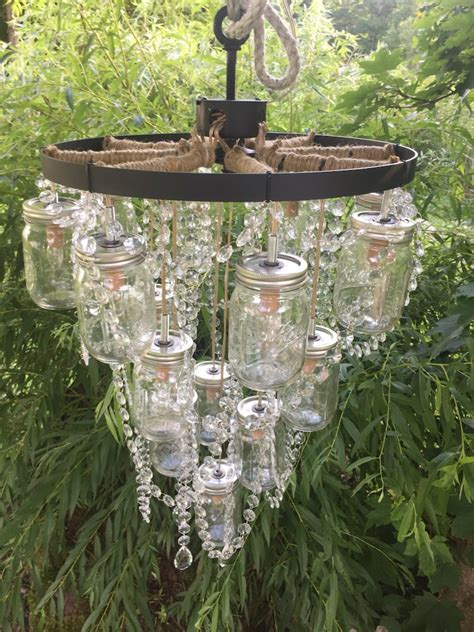 18 Wagon Wheel Mason Jar Chandelier - Etsy