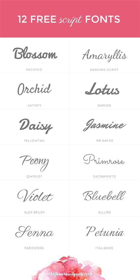 12 Beautiful FREE Script Fonts